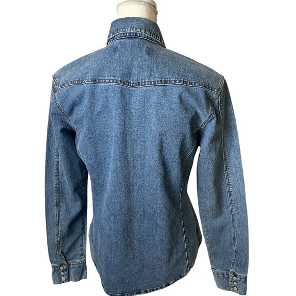 LEVI STRAUSS button down snap button denim jean long sleeve country shirt NWT - Picture 4 of 11
